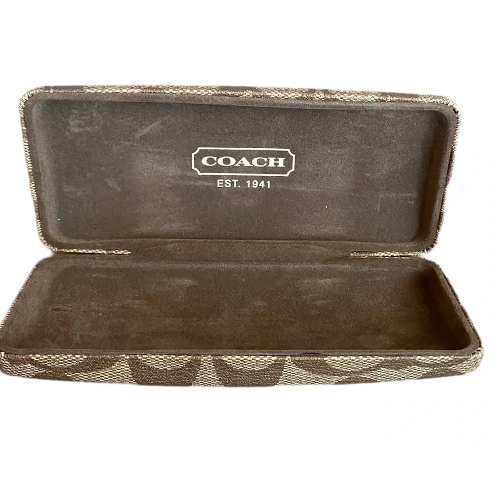 Coach signature brown skinny prescription glasses case